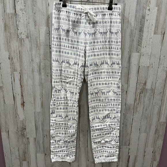 Gap Body Reindeer Flannel 100% Cotton Sleep Pants Womens XS Lounge Cozy Holiday - Picture 1 of 8